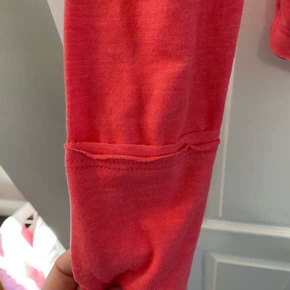 NWT! Coral colored raw edge long sleeve top - Picture 2 of 7